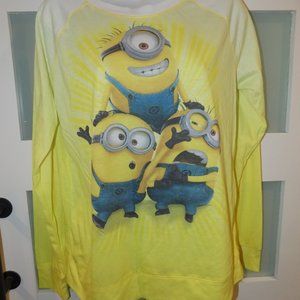 Despicable Me 2 Yellow LS Shirt Size L Women's NEW